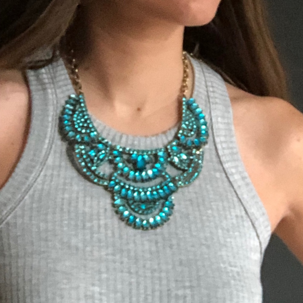 Nordstrom Blue Crystal Statement Necklace - Picture 1 of 5